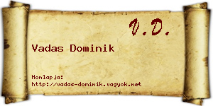 Vadas Dominik névjegykártya